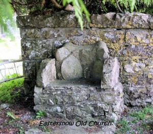 Roscommon Eastersnow Old Church stone chair-thestewartsinireland.ie